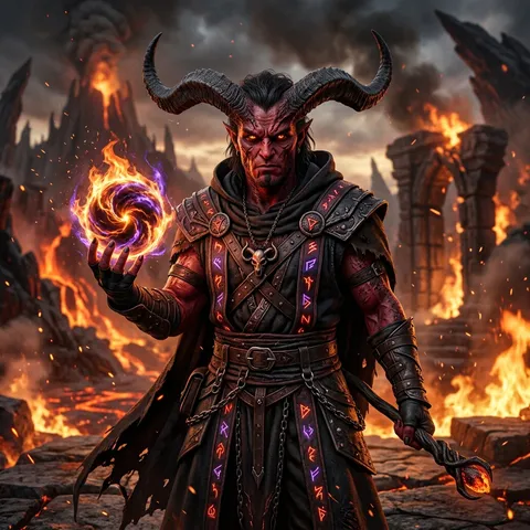 Tiefling Warlock - Malakor Ashfall